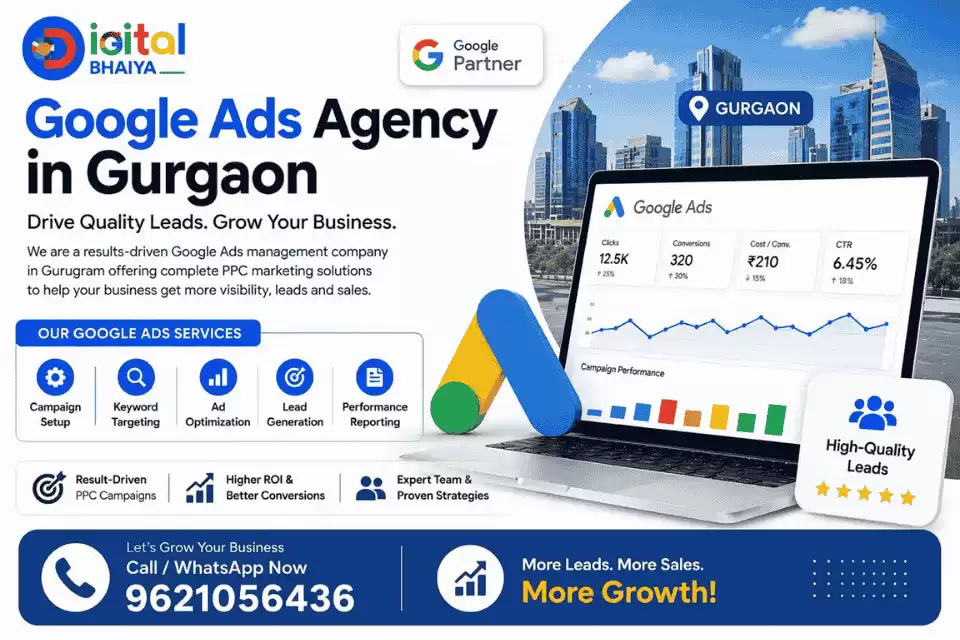 Google Ads Agency in Gurgaon Best Google Ads Management Company in Gurugram Best PPC Marketing Agency Gurgaon Google Ads PPC Expert in Gurgaon